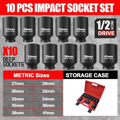 1/2" Deep Impact Socket Set 27mm–41mm