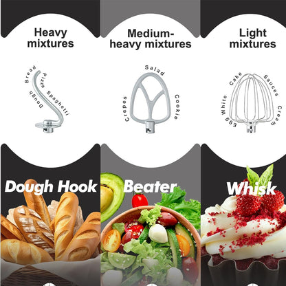 1000W Electric Stand Mixer – 5L Bowl, 6-Speed Multifunctional Mixer with Baking Accessories