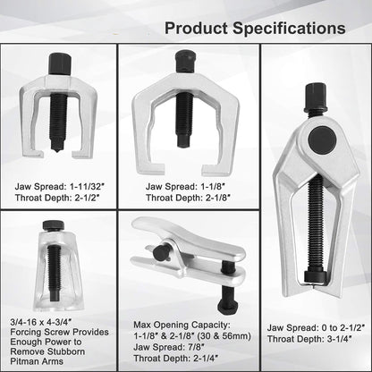 5pc Ball Joint Separator Kit / Steering & Suspension Joints Remover Tool Kit
