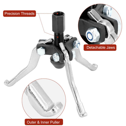 Bearing Puller with Slide Hammer Tool Set – 15–80mm 3-Jaw Internal & External Puller