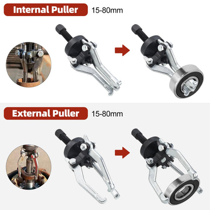 Bearing Puller with Slide Hammer Tool Set – 15–80mm 3-Jaw Internal & External Puller