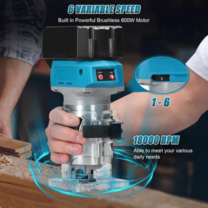 Cordless Wood Router 18000RPM  6 Speed