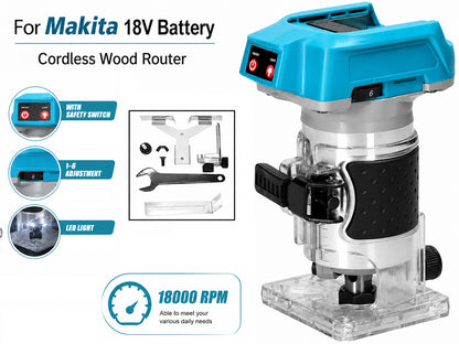Cordless Wood Router 18000RPM  6 Speed