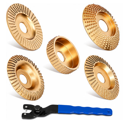 5-Piece Wood Carving Disc Set for 4" and 4 1/2" Angle Grinders