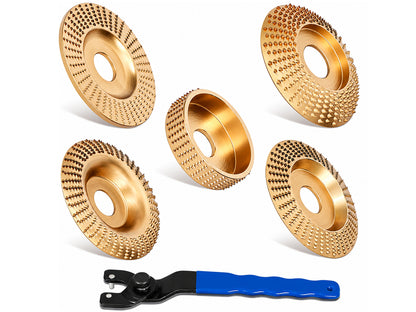 5-Piece Wood Carving Disc Set for 4" and 4 1/2" Angle Grinders
