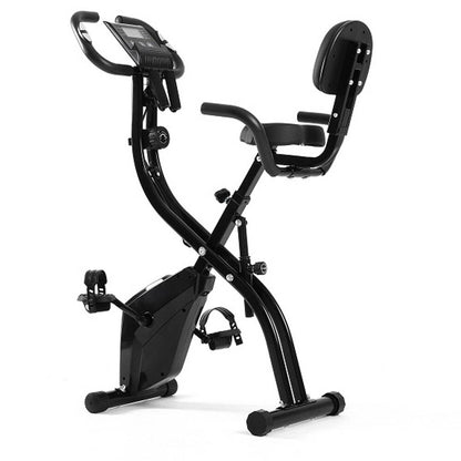 Exercise Bike 2-in-1 Folding Magnetic Upright & Recumbent Bike with Resistance Bands