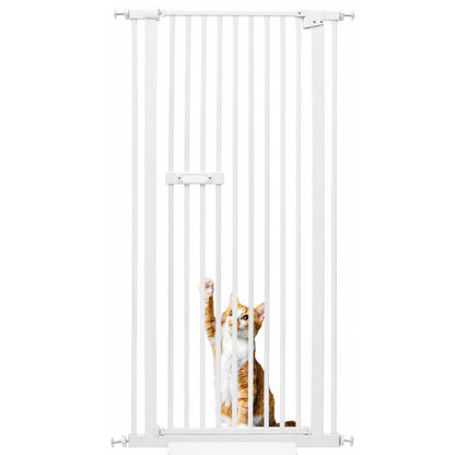Pet Safety Gate Dog Cat Security Extra Tall Retractable Fence Enclosure Guard Kitchen Doorway Stairs Barrier with Walk Through Door 150cm Height