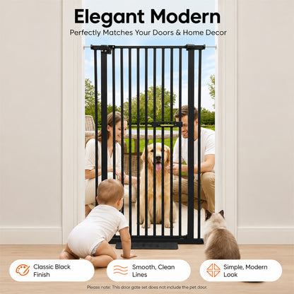 Pet Safety Gate Dog Cat Security Extra Tall Retractable Fence Enclosure Guard Kitchen Doorway Stairs Barrier with Walk Through Door 150cm Height