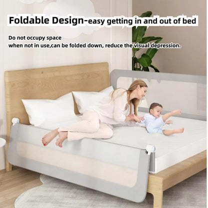 Toddlers Bed Rail 200x66CM Adjustable Folding Toddler Safety Guard