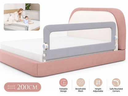 Toddlers Bed Rail 200x66CM Adjustable Folding Toddler Safety Guard