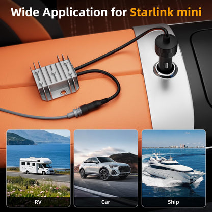 Starlink Mini Car Adapter with Step-Up Converter