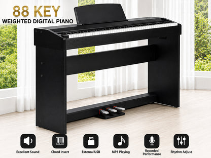 88-Key Weighted Hammer Action Keyboard Piano with 3 Pedals