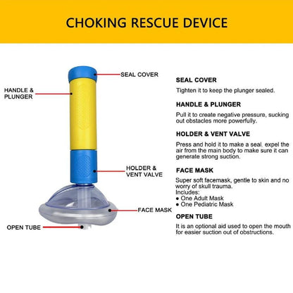 Anti Choking Device Portable Emergency Airway Suction Tool for Home & Travel