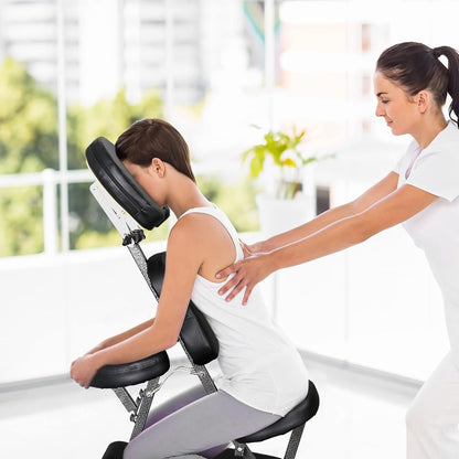 Portable Massage Chair, Travel Tattoo & Salon Spa Chair Black with Soft Face Cradle