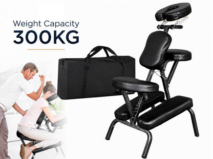 Portable Massage Chair, Travel Tattoo & Salon Spa Chair Black with Soft Face Cradle