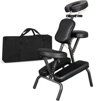 Portable Massage Chair, Travel Tattoo & Salon Spa Chair Black with Soft Face Cradle
