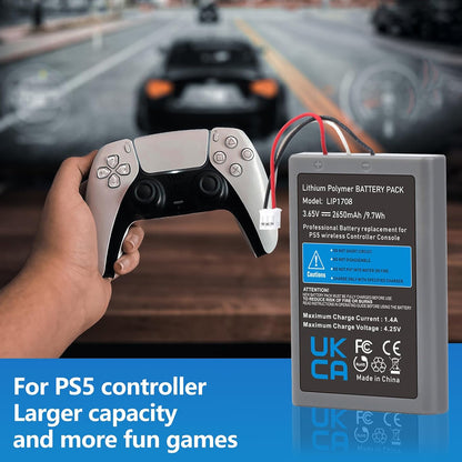 PS5 Controller Battery 2-Pack 2650mAh