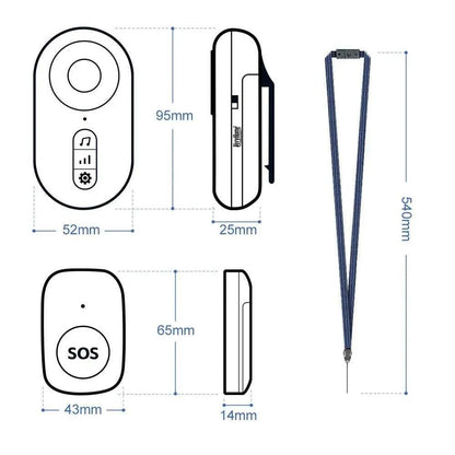 Wireless Caregiver Pager SOS Call Button for Patients Elderly Pregnant Disabled