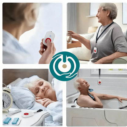 Wireless Caregiver Pager SOS Call Button for Patients Elderly Pregnant Disabled