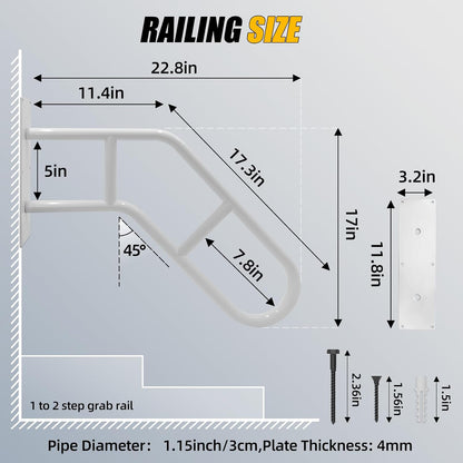 Outdoor Wall Hand Railing Handrail Outdoor Black