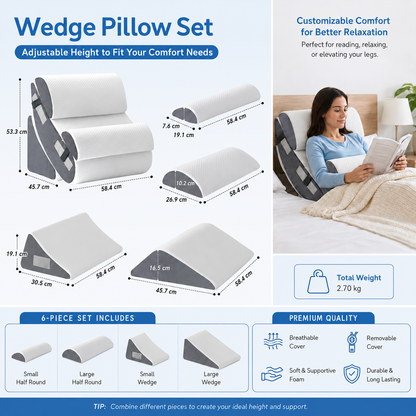 6PCS Orthopedic Bed Wedge Pillow Set