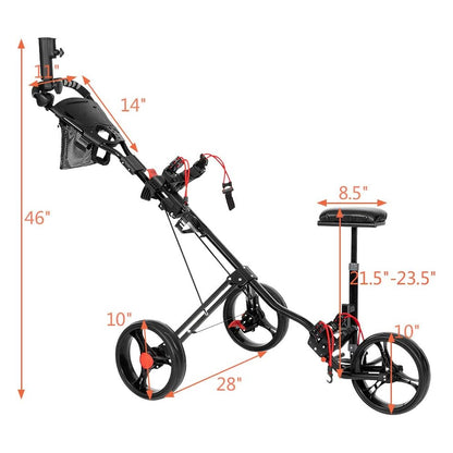 3 Wheel Golf Trundler – 3 Wheel Golf Push Cart Lightweight