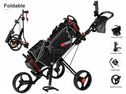 3 Wheel Golf Trundler – 3 Wheel Golf Push Cart Lightweight