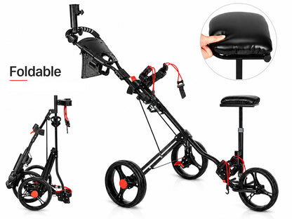 3 Wheel Golf Trundler – 3 Wheel Golf Push Cart Lightweight
