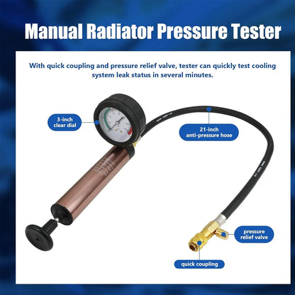 34pcs Radiator Pump Cooling System Pressure Tester Vacuum Purge Kit
