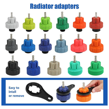 34pcs Radiator Pump Cooling System Pressure Tester Vacuum Purge Kit