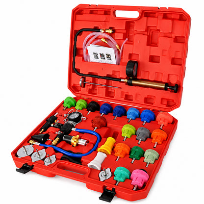 34pcs Radiator Pump Cooling System Pressure Tester Vacuum Purge Kit