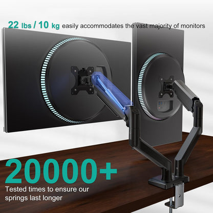 Dual Monitor Stand  Adjustable Desk Mount for 13–32 Inch Screens