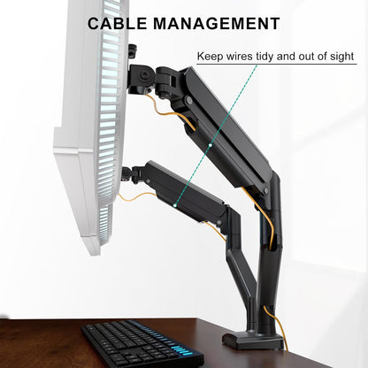Dual Monitor Stand  Adjustable Desk Mount for 13–32 Inch Screens