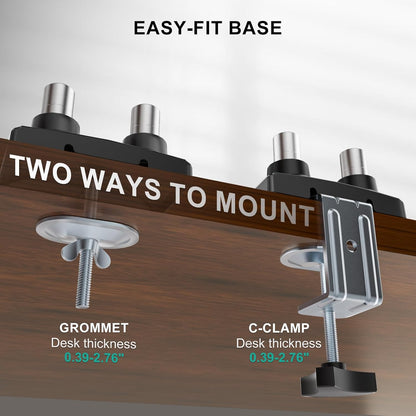 Dual Monitor Stand  Adjustable Desk Mount for 13–32 Inch Screens
