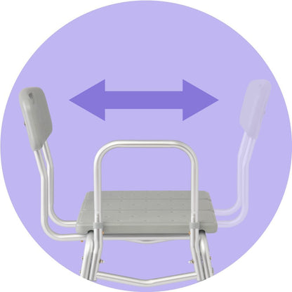 Adjustable Tub Transfer Bench with Armrest and Backrest