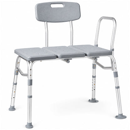 Adjustable Tub Transfer Bench with Armrest and Backrest
