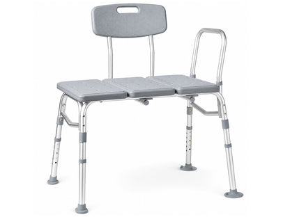 Adjustable Tub Transfer Bench with Armrest and Backrest