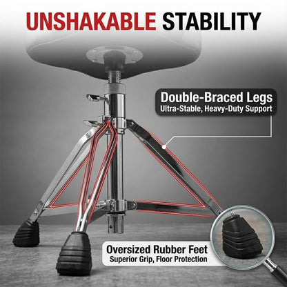 Drum Stool Saddle Throne Double Braced Tripod Base