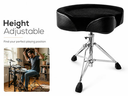 Drum Stool Saddle Throne Double Braced Tripod Base