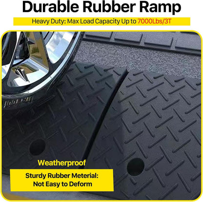 Rubber Curb Ramp 2 Piece Set 48x32cm - Black