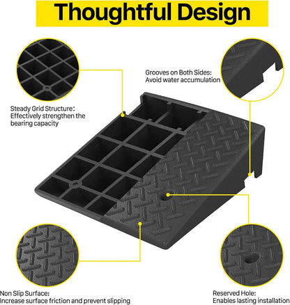 Rubber Curb Ramp 2 Piece Set 48x32cm - Black