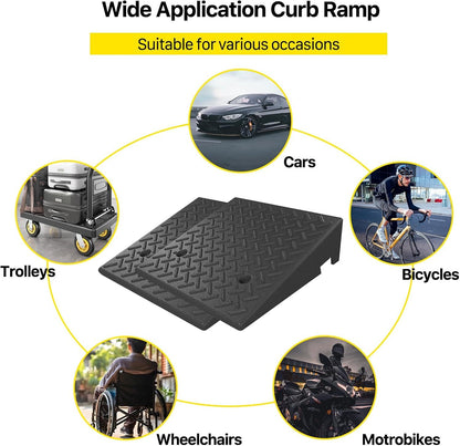 Rubber Curb Ramp 2 Piece Set 48x32cm - Black