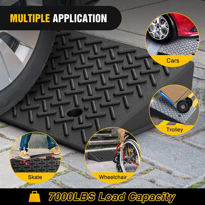 Rubber Curb Ramp 2 Piece Set 48x32cm - Black