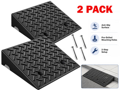Rubber Curb Ramp 2 Piece Set 48x32cm - Black