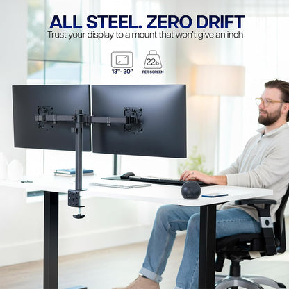 Dual Gas Spring Monitor Arm Desk Mount for 13-30 Inch Monitors