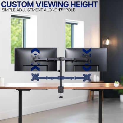 Dual Gas Spring Monitor Arm Desk Mount for 13-30 Inch Monitors