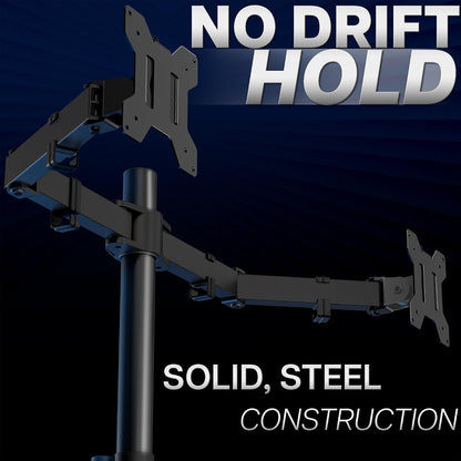 Dual Gas Spring Monitor Arm Desk Mount for 13-30 Inch Monitors