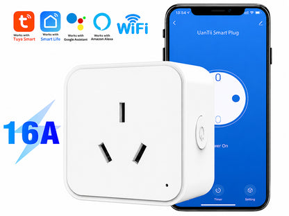 Tuya WiFi Smart Plug – 16A Smart Socket with App & Voice Control