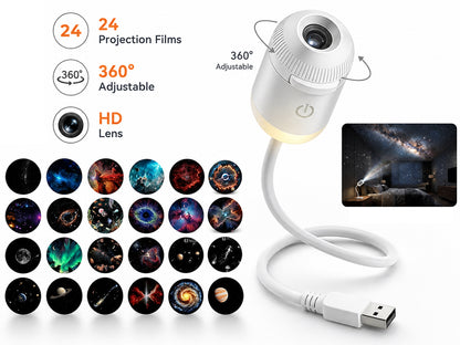 USB Galaxy Projector Night Light - 24 Slides