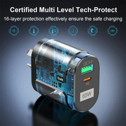 65W 2 Port GaN Super Fast PD Phone Charger